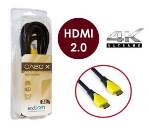 CABO HDMI 3 METROS 2.0 EMBORRACHADO PRETO CBX HX30SM EXBOM